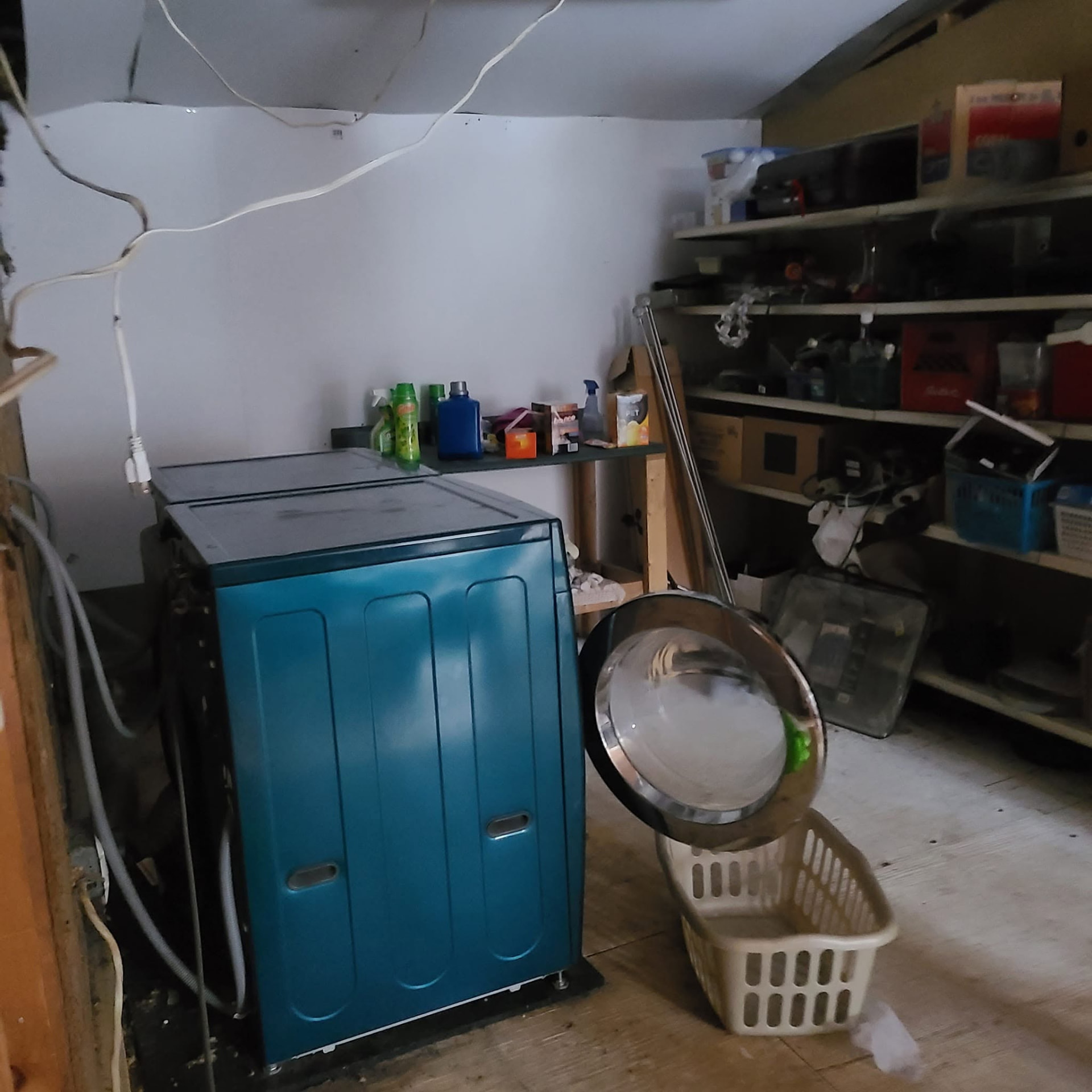 Before: laundry and storage area